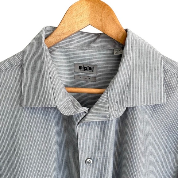 Kenneth Cole Unlisted Striped Dress Shirt Regular Fit Button Down Long Sleeve XL - Picture 1 of 9